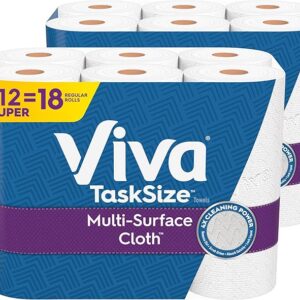 Viv Multi-Surface Cloth Paper Towels - 12 Triple Rolls