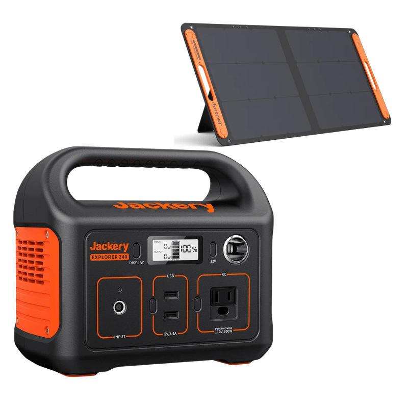 Jackery Explorer 240 With 100 Watt Solar Panel Portable Power Station